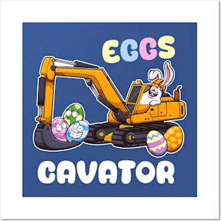 Eggscavator Easter pun Posters and Art